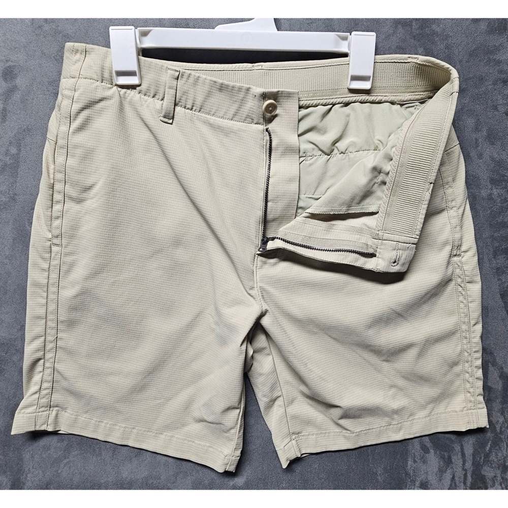 Under Armour Mens Khaki Tan Performance Golf Shorts Size 36 Textured Summer